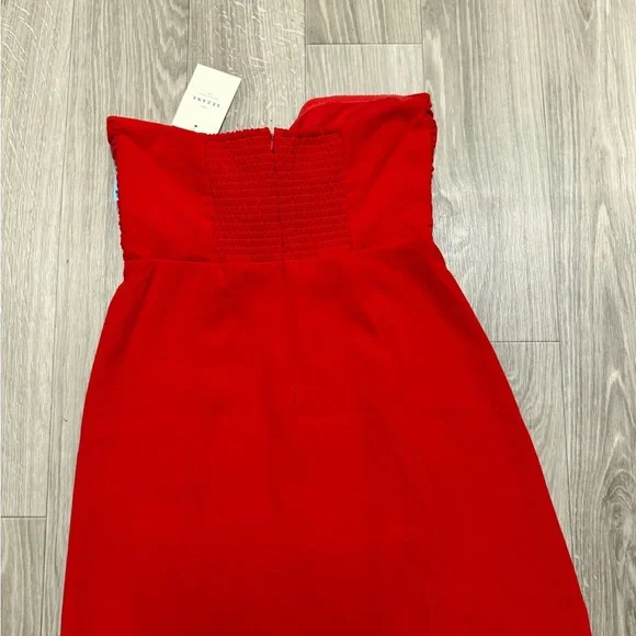 NWT Sezane Odine tie front strapless dress 10 - Picture 3 of 5